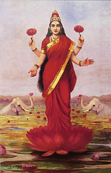 Raja Ravi Varma Goddess Lakshmi china oil painting image
